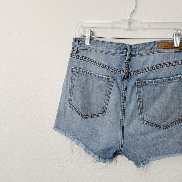 [GRLFRND] High Rise Frayed Hem Keep Talking Denim Cutoff Poppy Shorts Size 29 - Picture 7 of 12